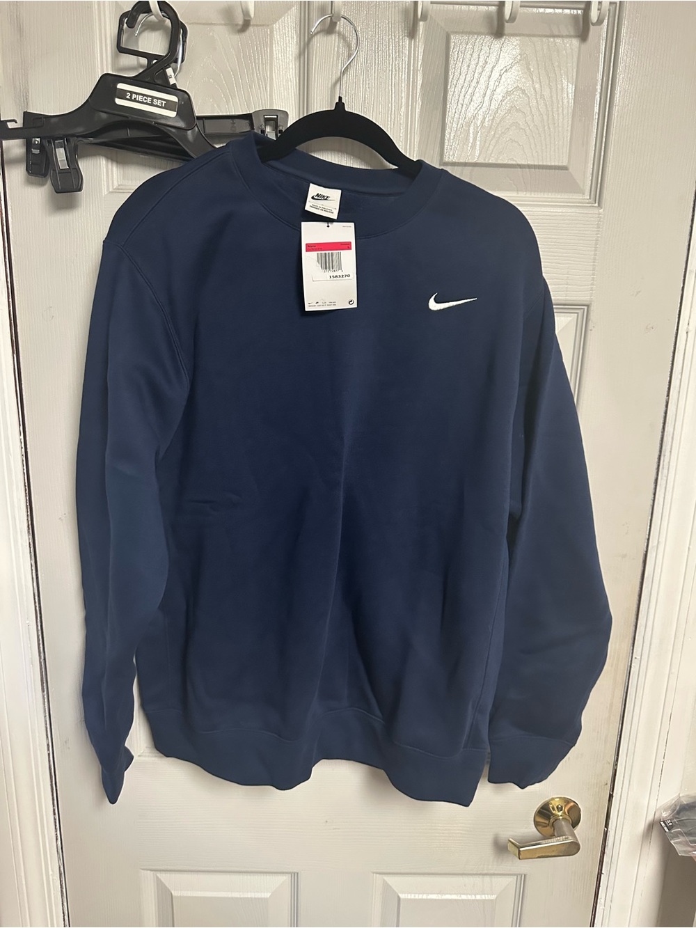 Nike Men’s Navy Crewneck with White Swoosh